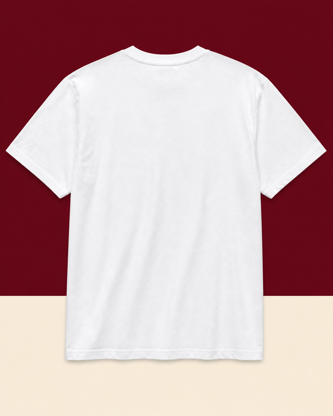 Tee Mauvaise idée — tee-shirt blanc vu de dos, impression « JE SUIS UNE TRÈS BONNE MAUVAISE IDÉE. »