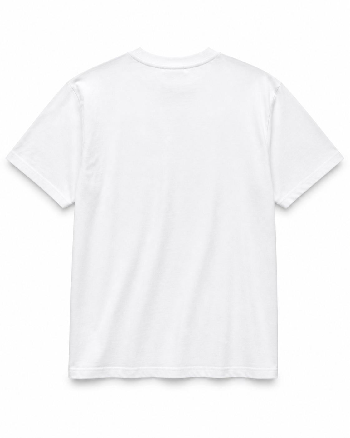 Tee Quelque chose — tee-shirt blanc vu de dos, impression « TU ME PLAIS. FAIS QUELQUE CHOSE. »